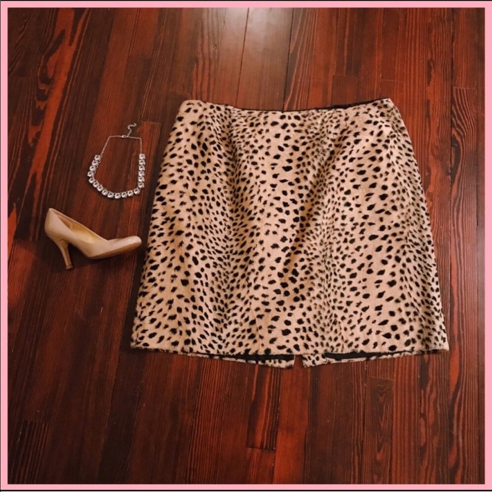 Oscar de la Renta Leopard Print Skirt